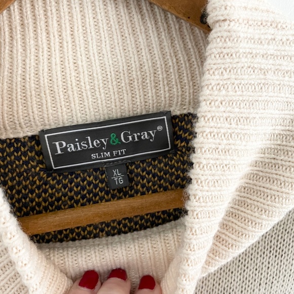 Paisley&Gray Men’s Knit Sweater Fair Isle Native pattern Colorful Snowboard XL - Picture 10 of 10